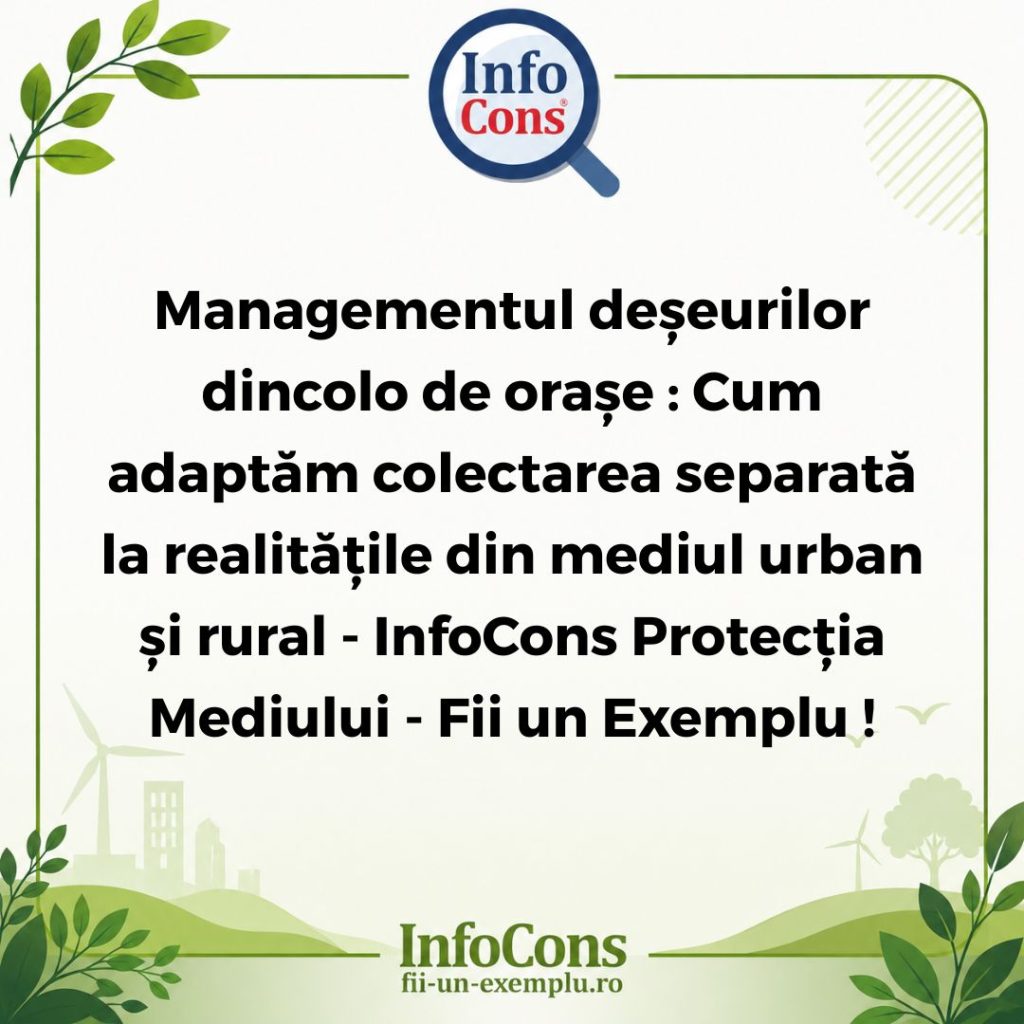 Managementul deșeurilor dincolo de orașe : Cum adaptăm colectarea separată la realitățile din mediul urban și rural  - InfoCons Protecția Mediului - Fii un Exemplu !