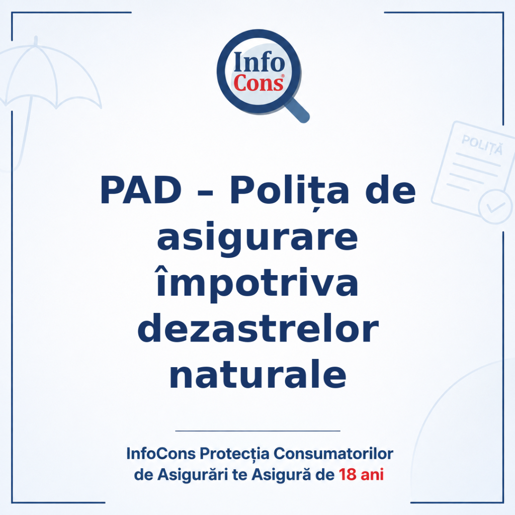 PAD &ndash; Polița de asigurare &icirc;mpotriva dezastrelor naturale - InfoCons Protecția Consumatorilor de Asigurări te Asigură de 18 ani