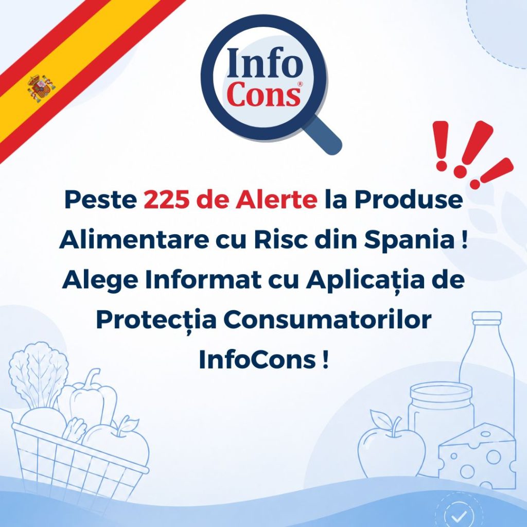 Peste 225 de Alerte la Produse Alimentare cu Risc din Spania / Regatul Spaniei ! Alege Informat cu Aplicația de Protecția Consumatorilor InfoCons !