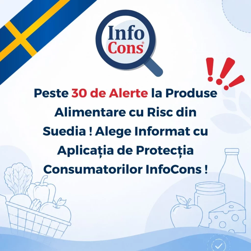 Peste 30 de Alerte la Produse Alimentare cu Risc din Suedia / Regatul Suediei ! Alege Informat cu Aplicația de Protecția Consumatorilor InfoCons !
