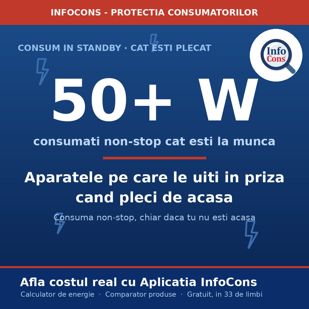 Pleci la munca dar aparatele raman pornite - ce iti consuma curent cat lipsesti de acasa