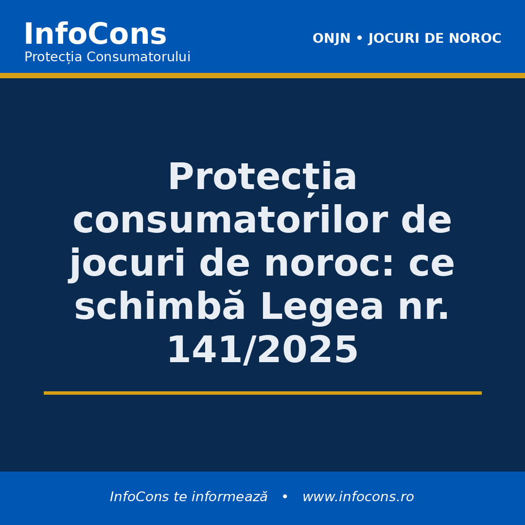 Protecția consumatorilor de jocuri de noroc - ce schimbă Legea nr. 141-2025