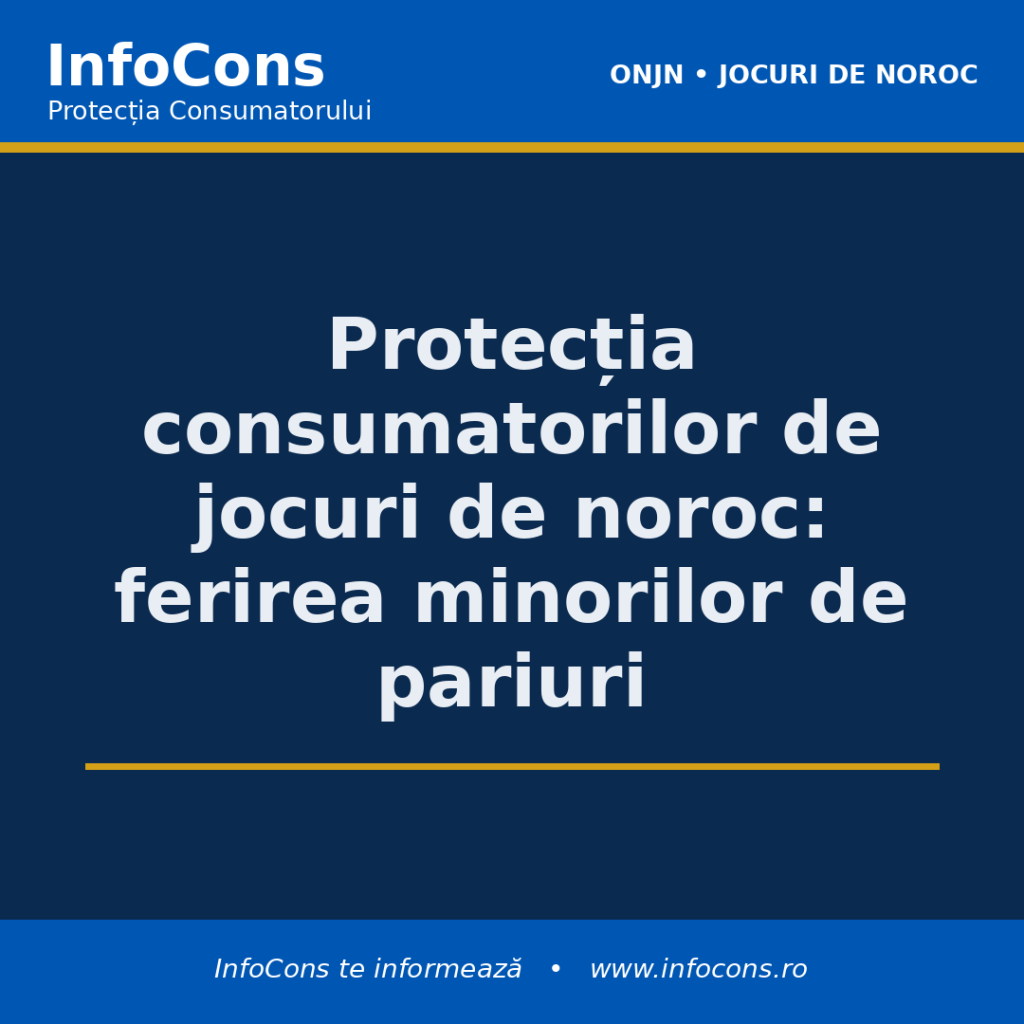 Protecția consumatorilor de jocuri de noroc - ferirea minorilor de pariuri