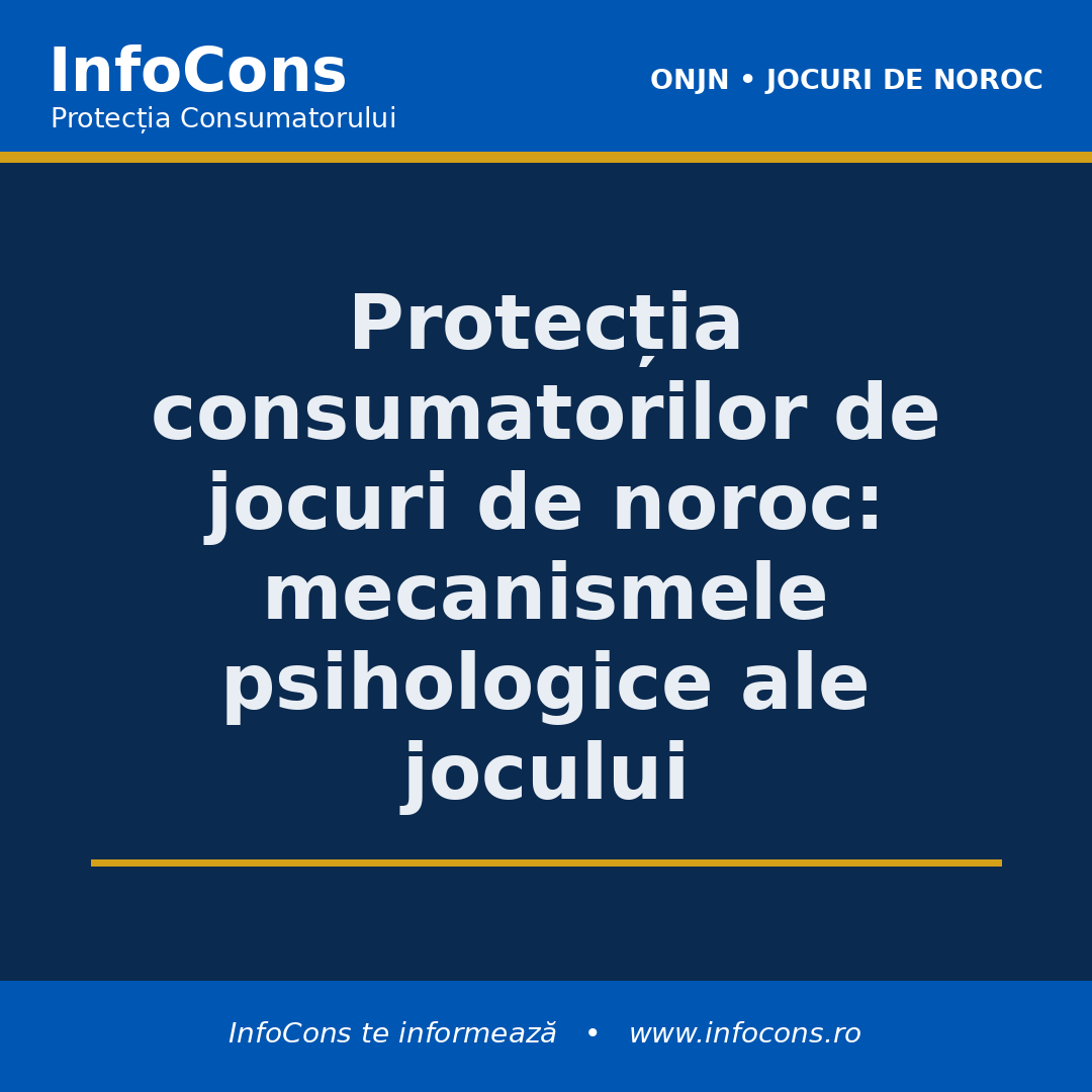 Protecția consumatorilor de jocuri de noroc - mecanismele psihologice ale jocului