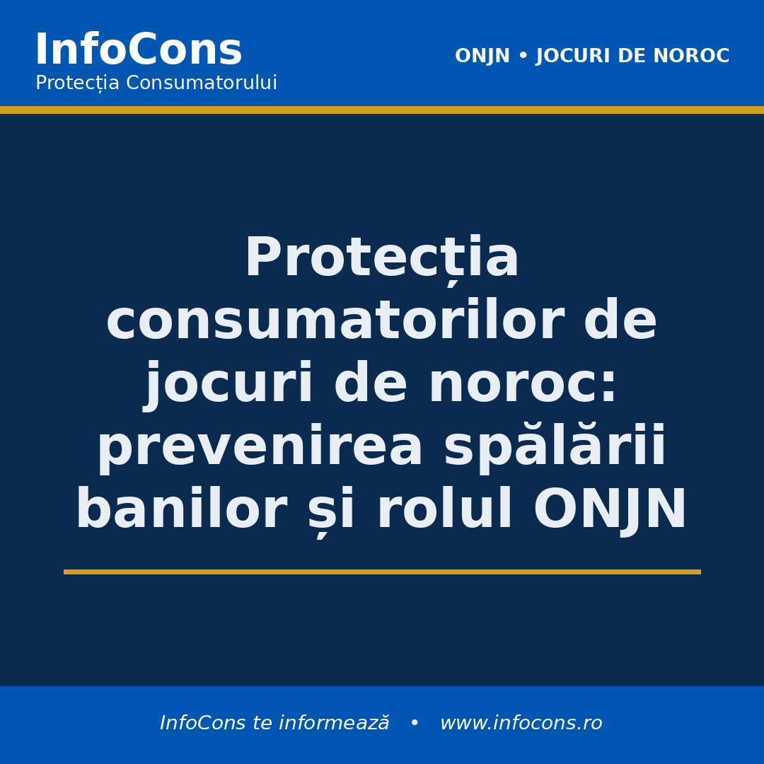 Protecția consumatorilor de jocuri de noroc - prevenirea spălării banilor și rolul ONJN