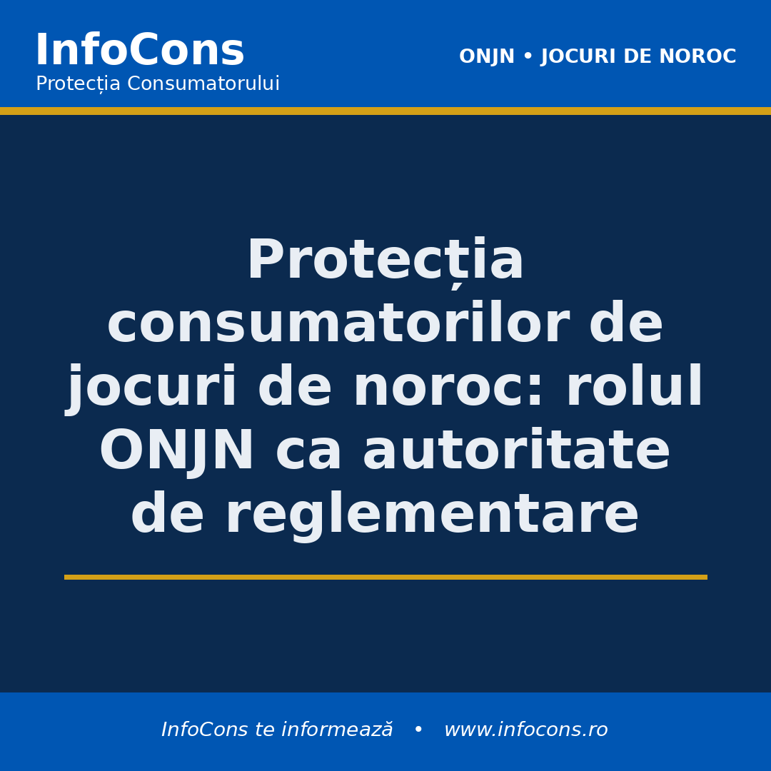 Protecția consumatorilor de jocuri de noroc - rolul ONJN ca autoritate de reglementare
