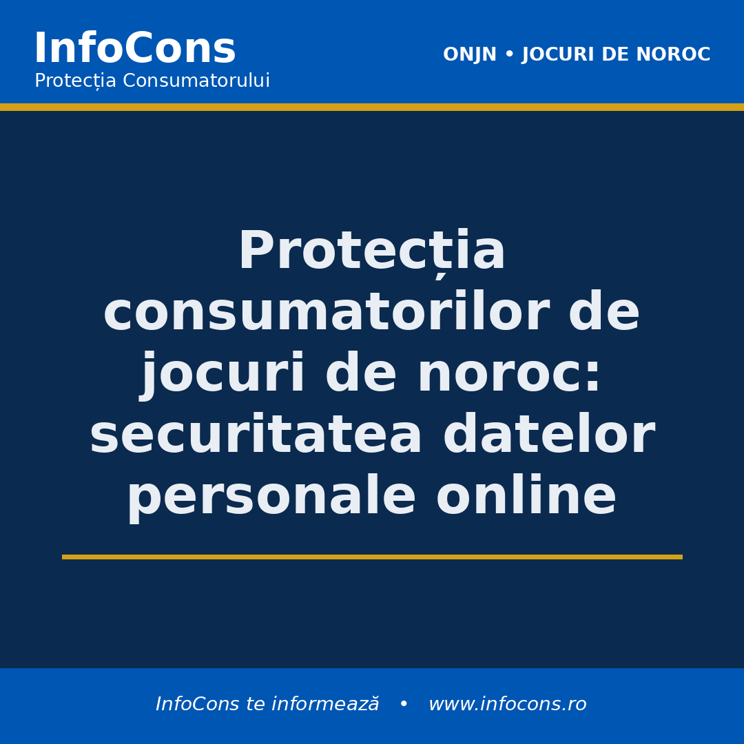 Protecția consumatorilor de jocuri de noroc - securitatea datelor personale online