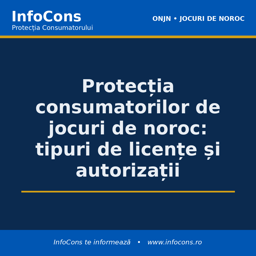 Protecția consumatorilor de jocuri de noroc - tipuri de licențe și autorizații