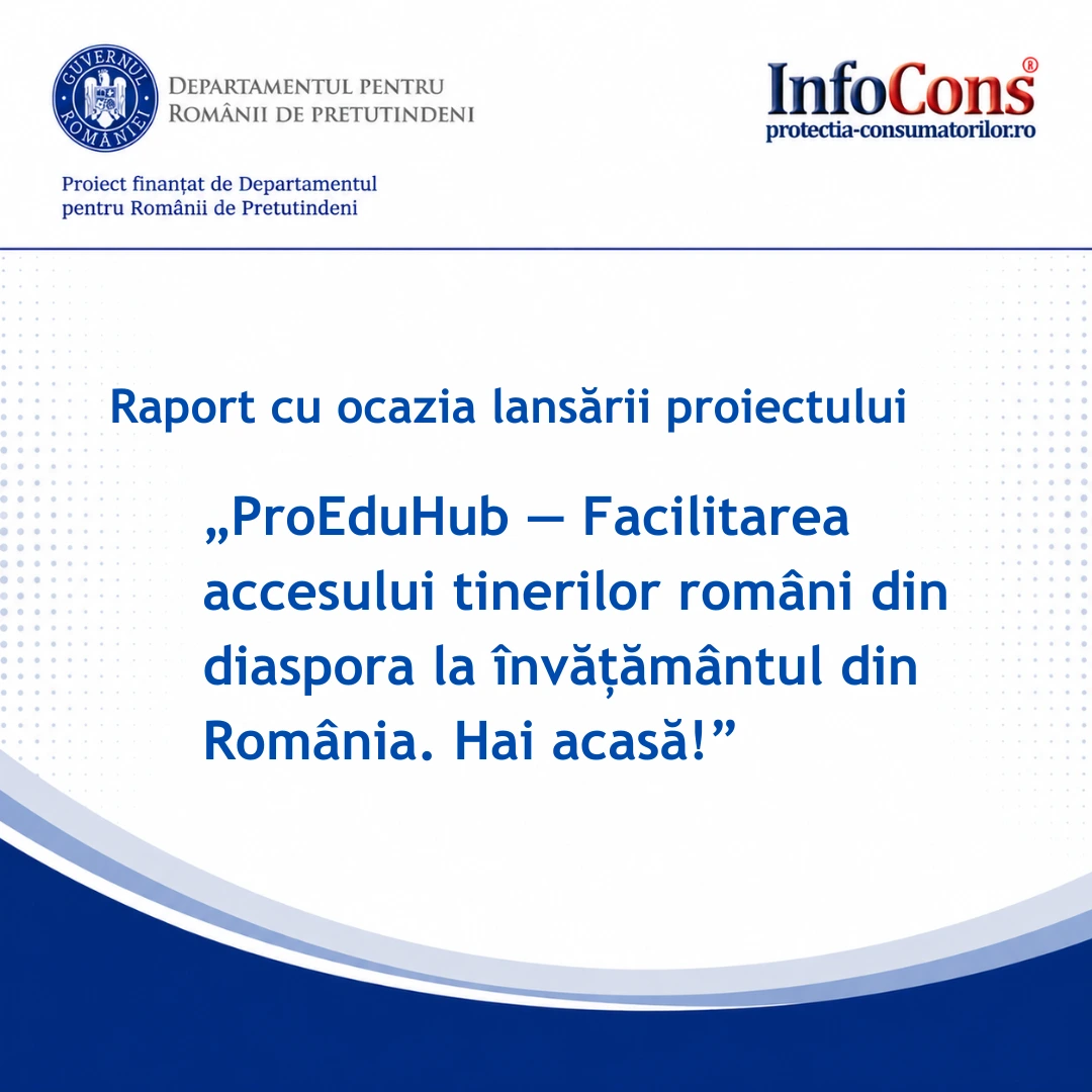 Raport cu ocazia lansării proiectului &bdquo;ProEduHub &mdash; Facilitarea accesului tinerilor rom&acirc;ni din diaspora la &icirc;nvățăm&acirc;ntul din Rom&acirc;nia. Hai acasă!&rdquo;