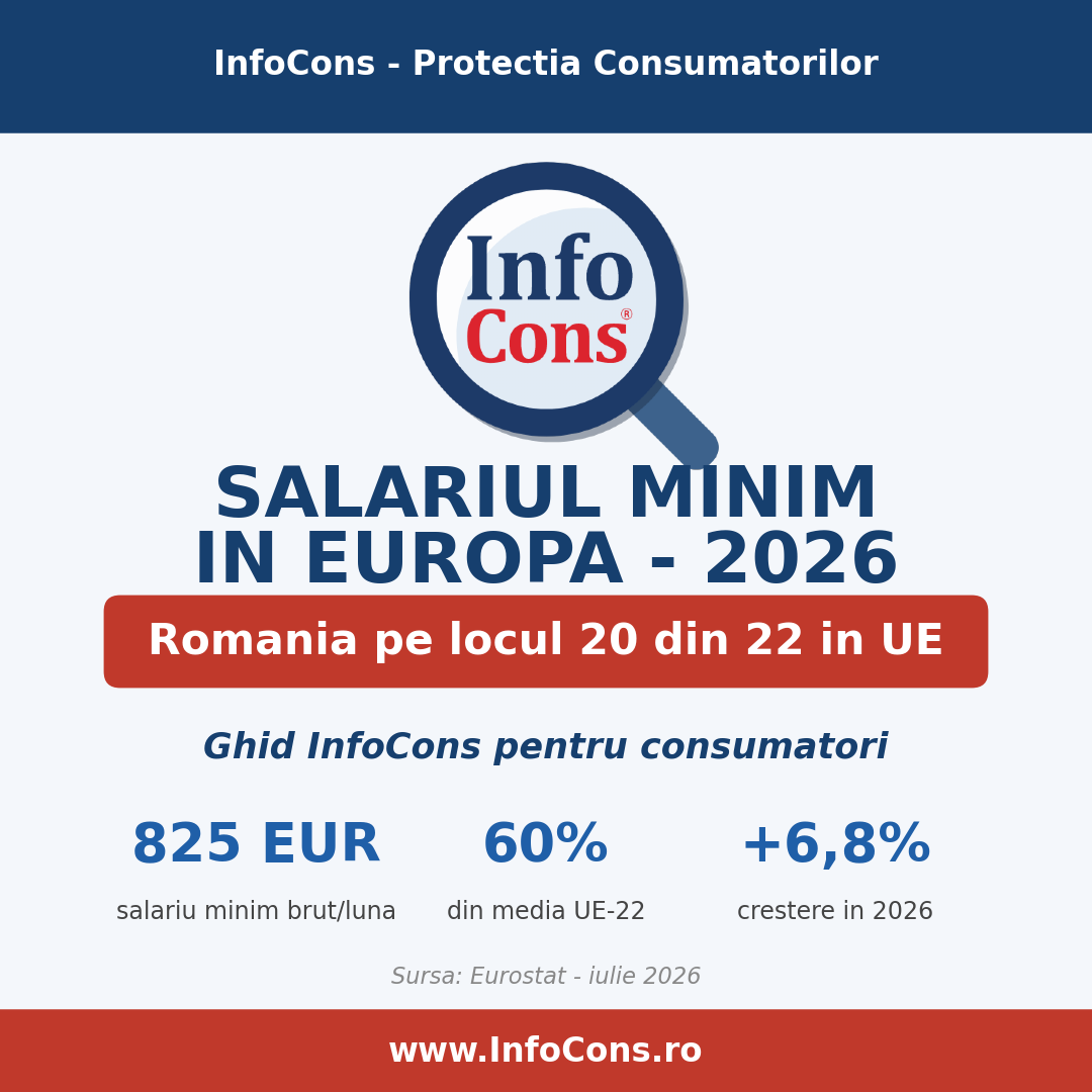 Salariul minim in Europa in 2026 - Romania pe locul 20 din 22 in UE