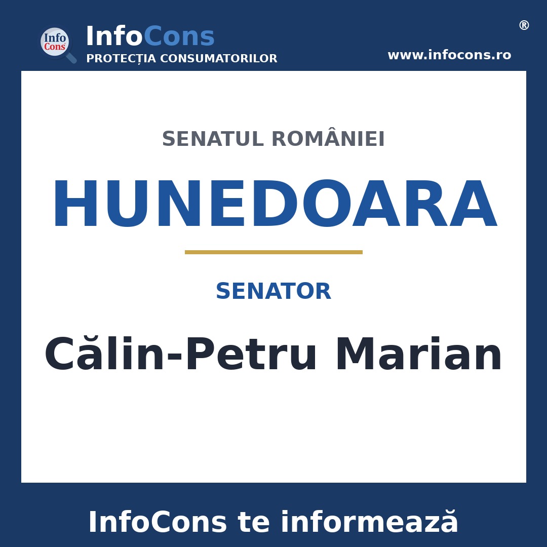 Senatul României și senatorul Călin-Petru Marian – InfoCons te informează