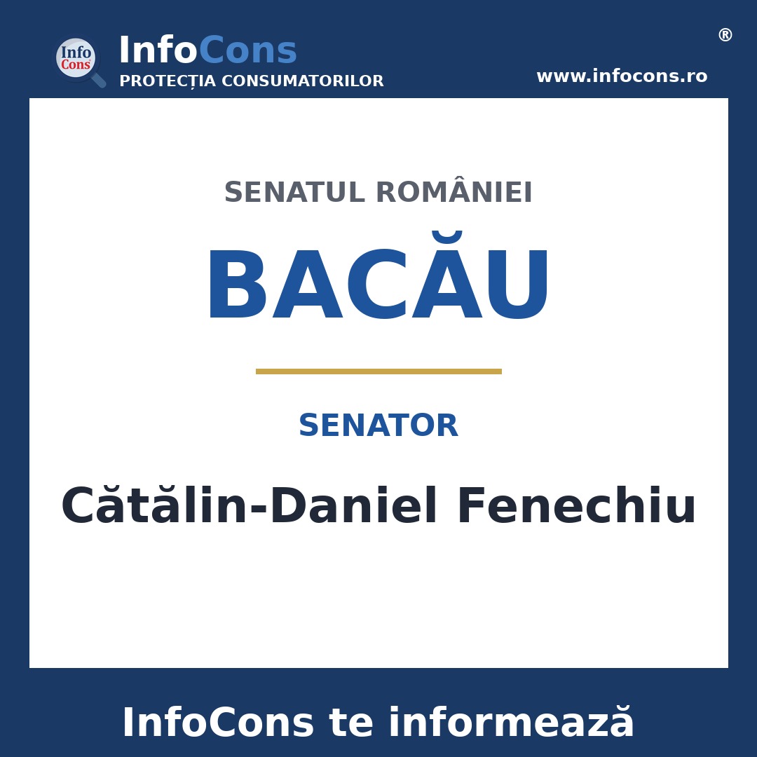 Senatul României și senatorul Cătălin-Daniel Fenechiu – InfoCons te informează