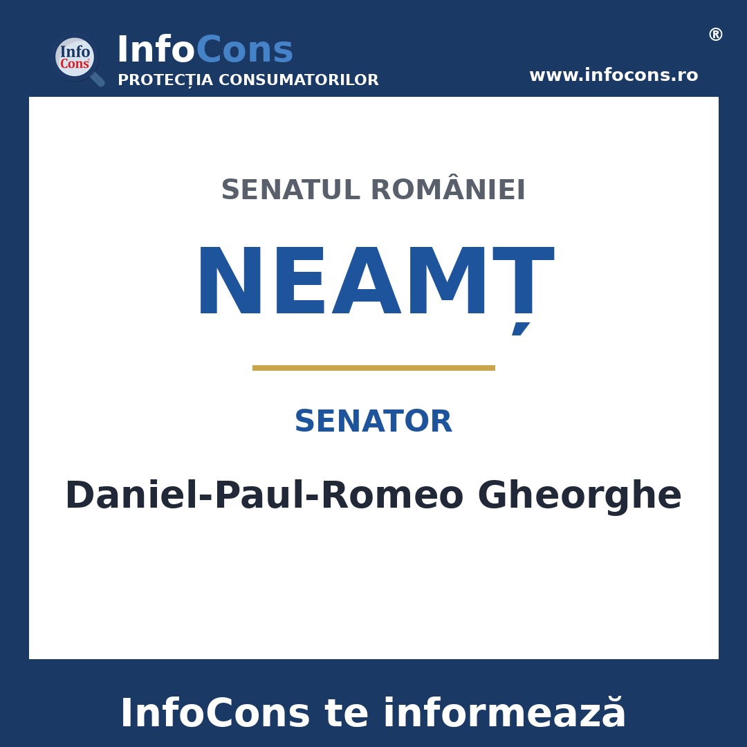 Senatul României și senatorul Daniel-Paul-Romeo Gheorghe – InfoCons te informează