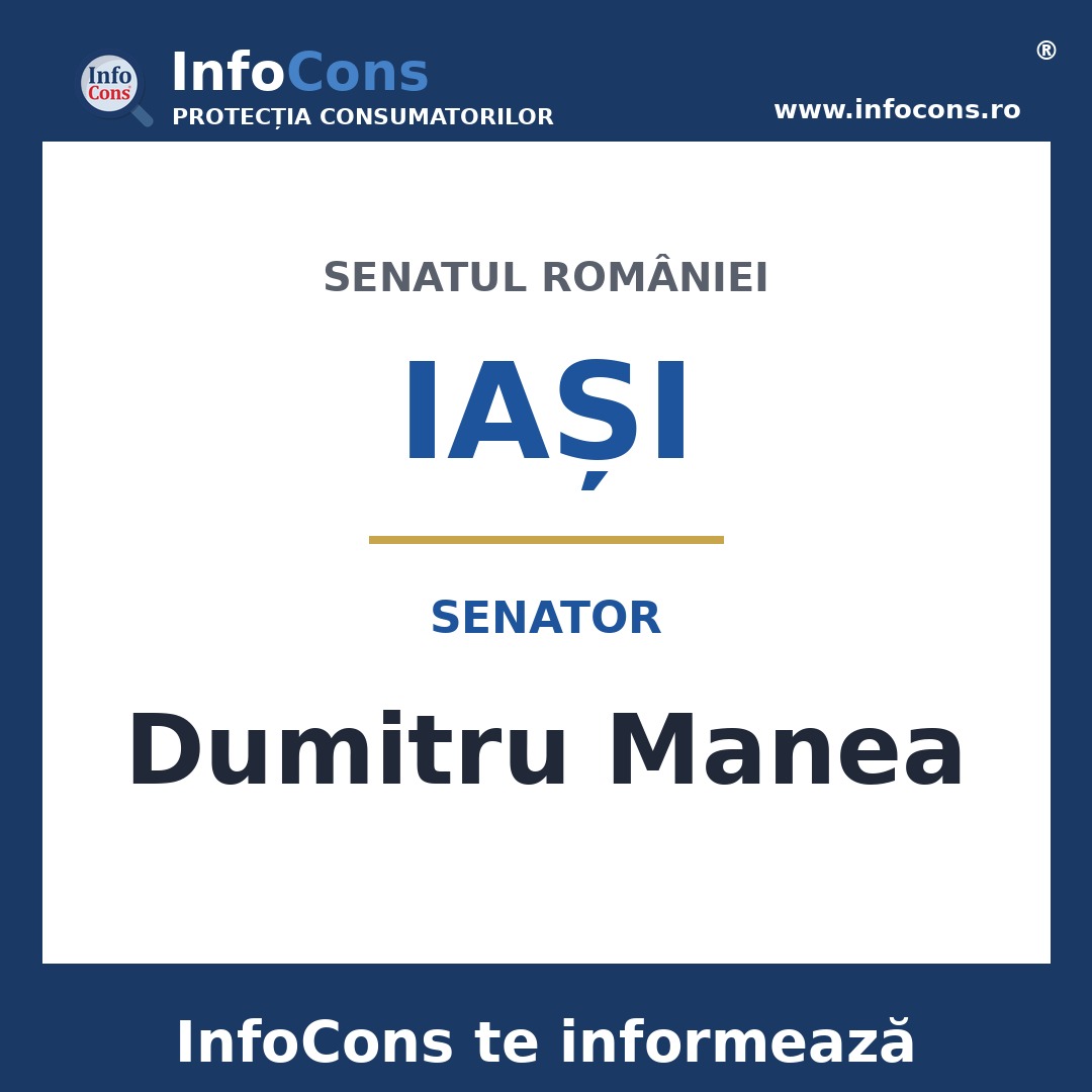 Senatul României și senatorul Dumitru Manea – InfoCons te informează