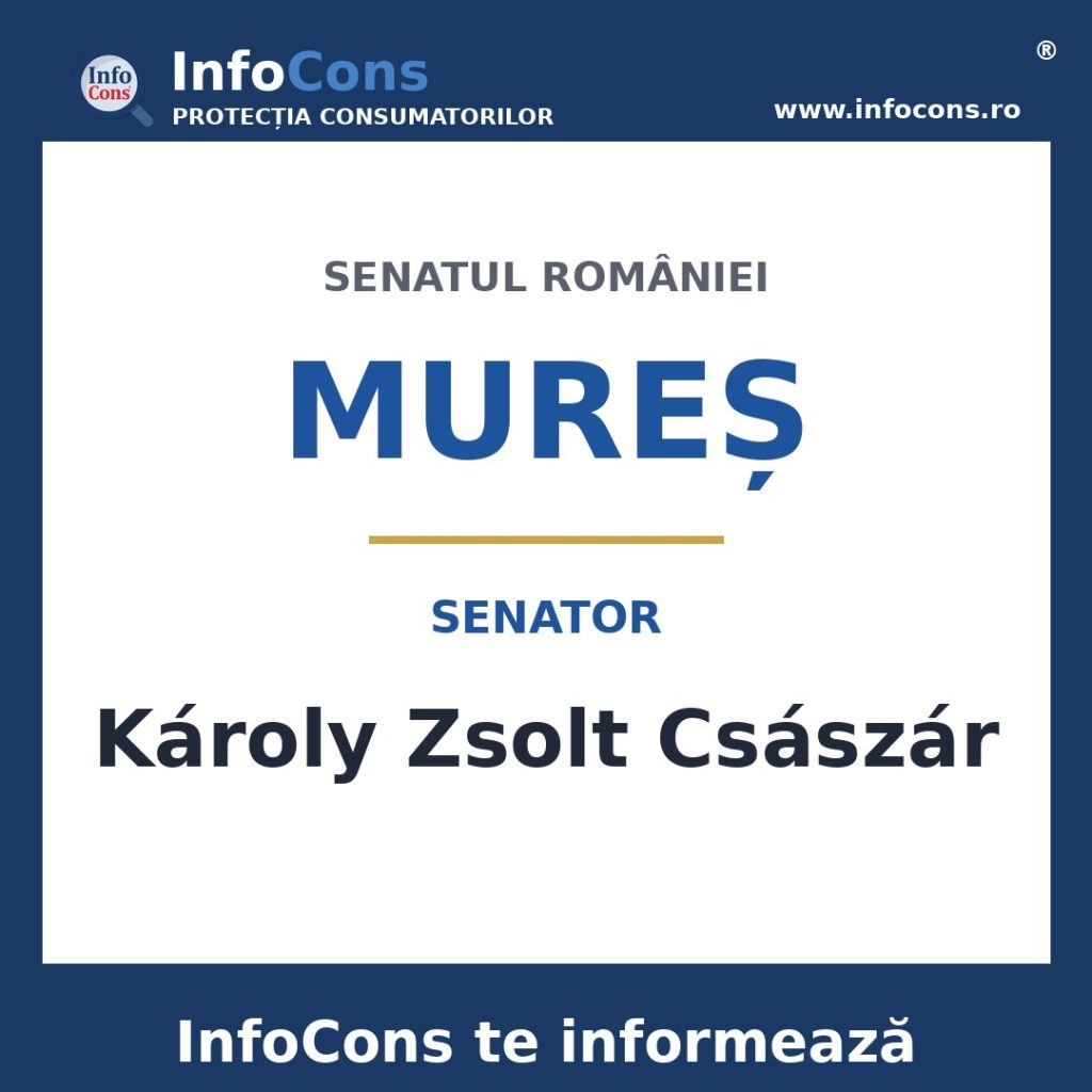 Senatul Rom&acirc;niei și senatorul K&aacute;roly Zsolt Cs&aacute;sz&aacute;r &ndash; InfoCons te informează