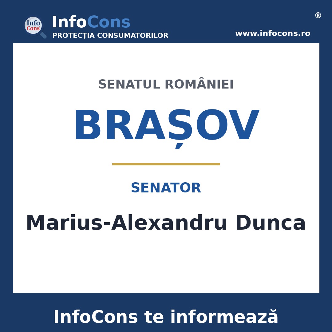 Senatul României și senatorul Marius-Alexandru Dunca – InfoCons te informează