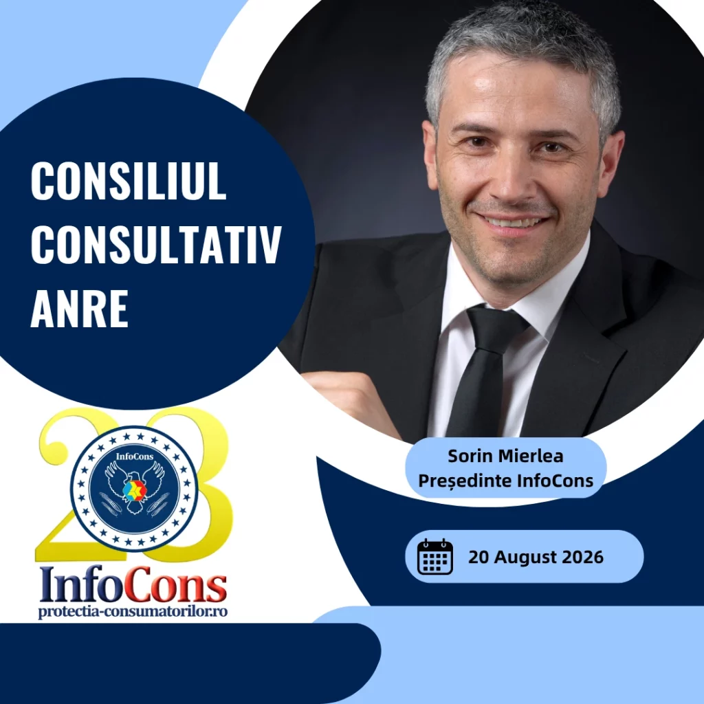 Sorin Mierlea , Președintele InfoCons Protecția Consumatorilor , participă la Consiliul Consultativ ANRE