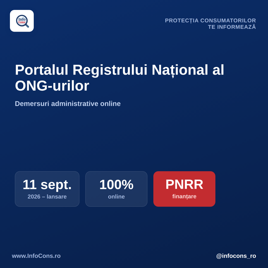#1 InfoCons te informeaza - Ministerul Justitiei a lansat Portalul Registrului National al ONG-urilor