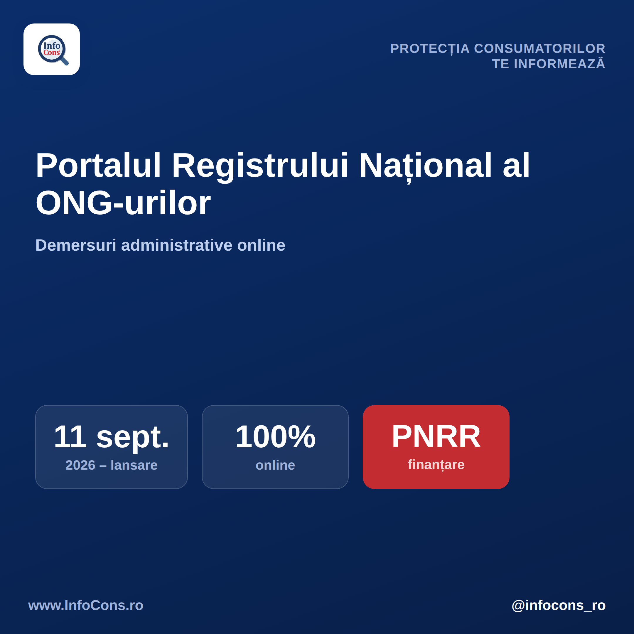 #1 InfoCons te informeaza - Ministerul Justitiei a lansat Portalul Registrului National al ONG-urilor