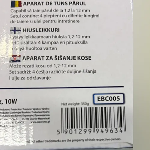 Esperanza - Mașină de tuns