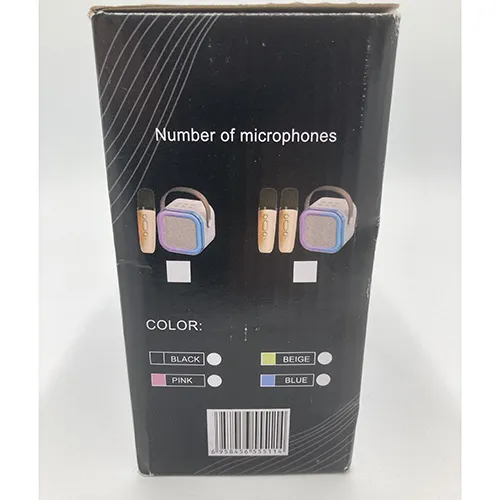 Set Karaoke cu două microfoane wireless și un cablu USB.