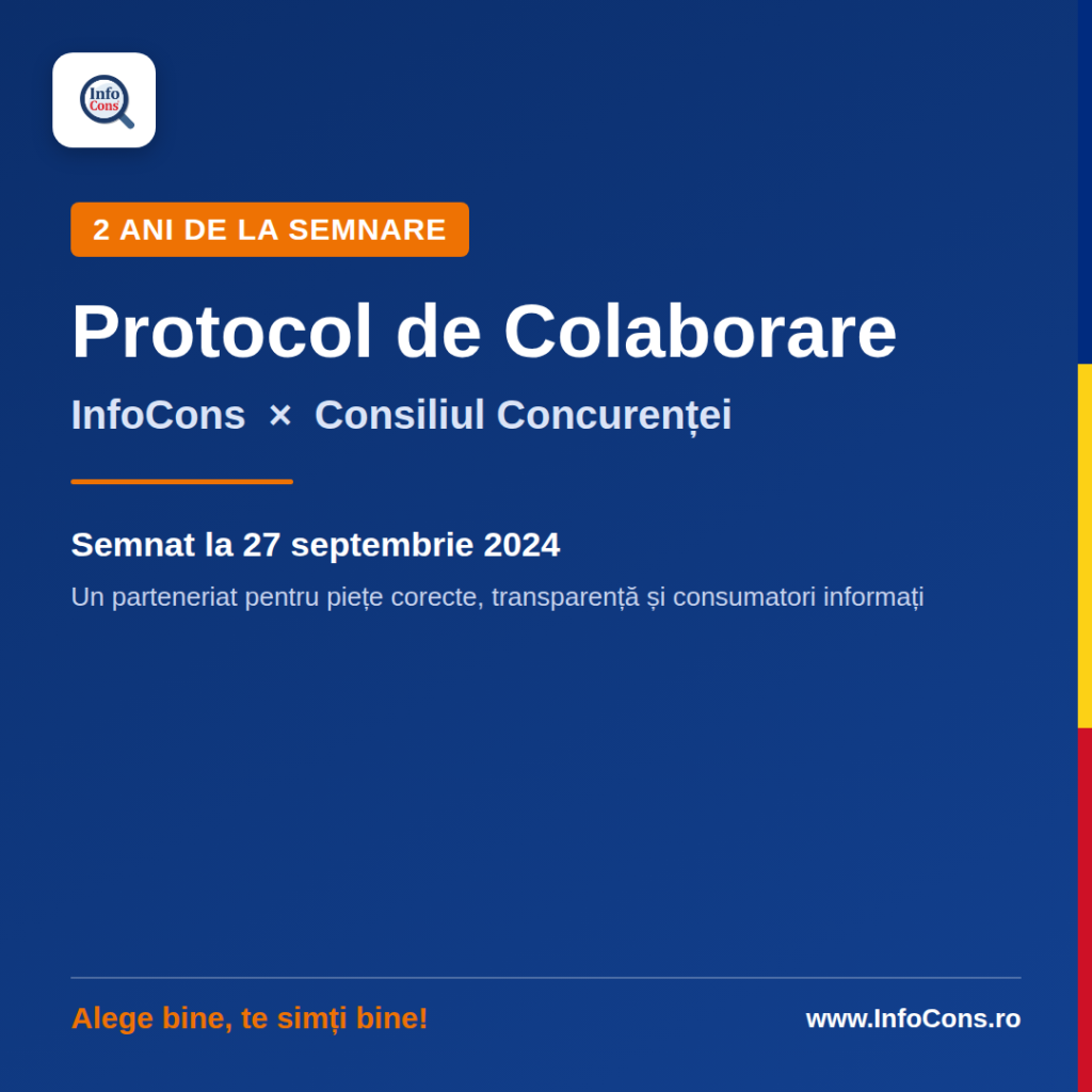 2 ani de la semnarea Protocolului de Colaborare dintre InfoCons si Consiliul Concurentei - un parteneriat pentru piete corecte si consumatori informati