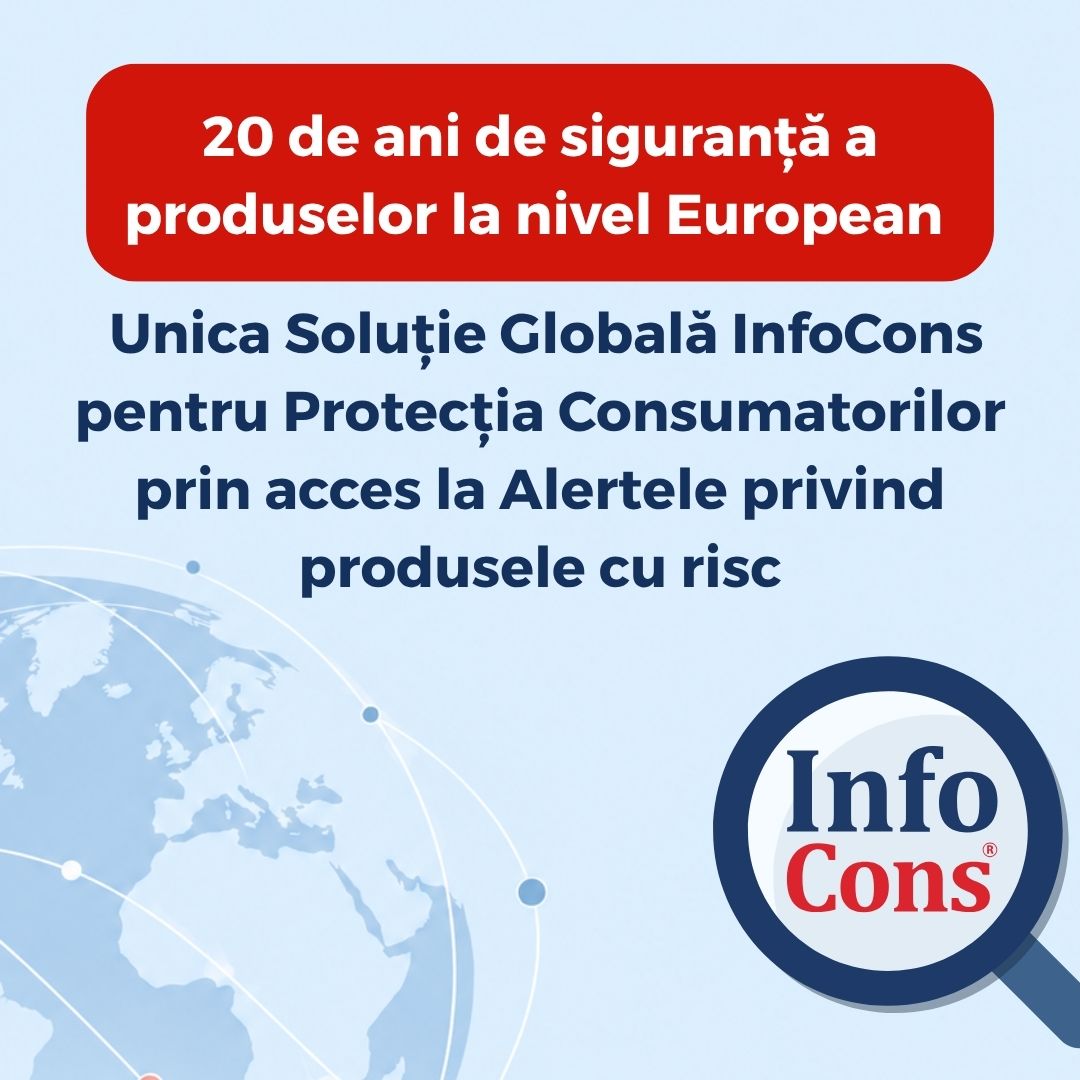 20 de ani de siguranță a produselor la nivel European - Unica Soluție Globală InfoCons pentru Protecția Consumatorilor prin acces la Alertele privind produsele cu risc