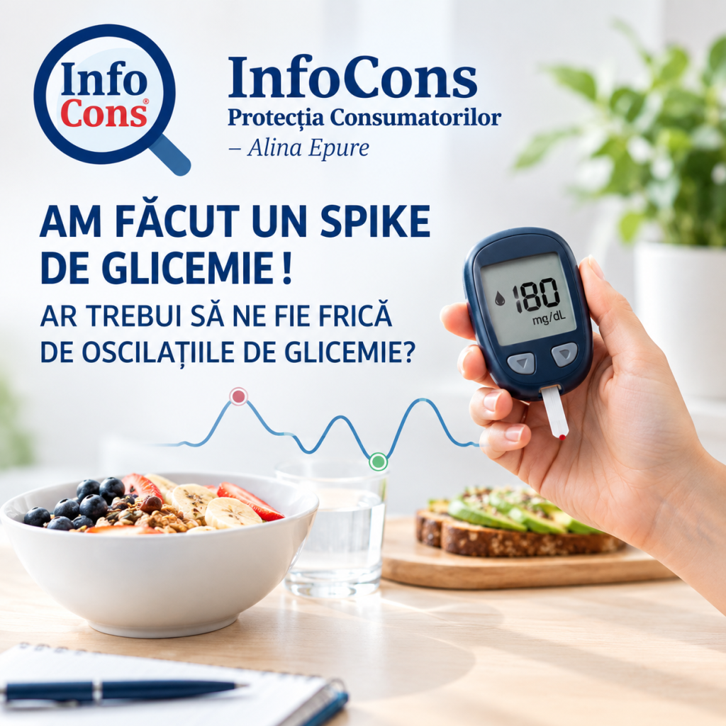 AM FĂCUT UN SPIKE DE GLICEMIE ! AR TREBUI SĂ NE FIE FRICĂ DE OSCILAȚIILE DE GLICEMIE – InfoCons Protecția Consumatorilor – Alina Epure