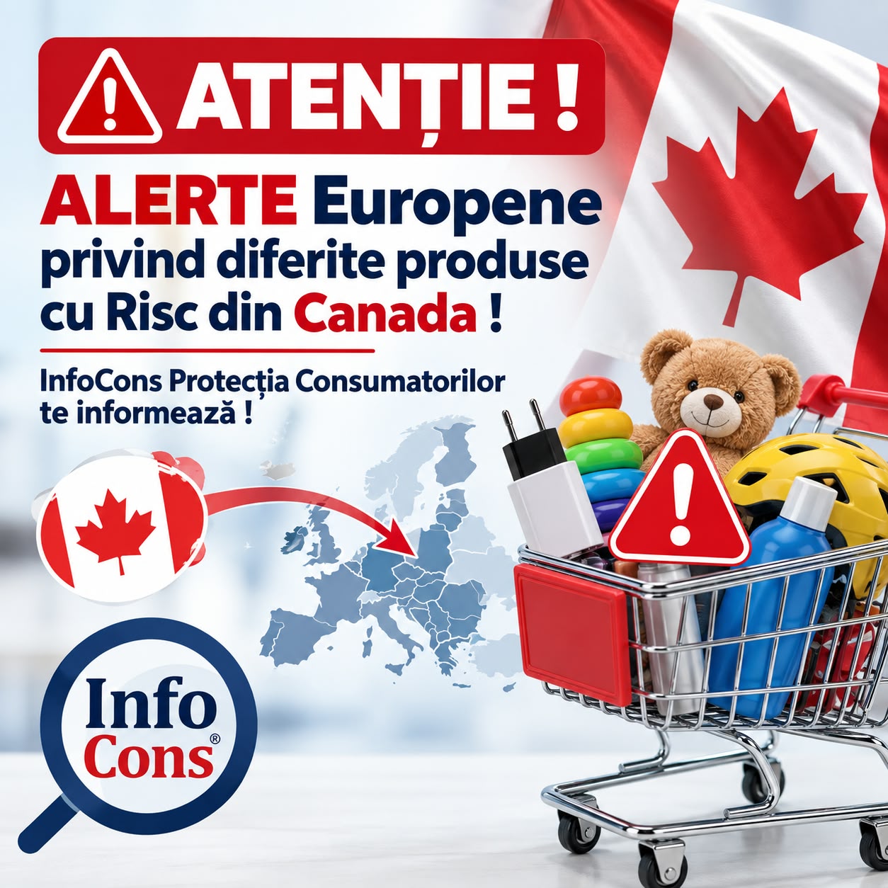 ATENȚIE ! ALERTE Europene privind diferite produse cu Risc din Canada ! InfoCons Protecția Consumatorilor te informează !