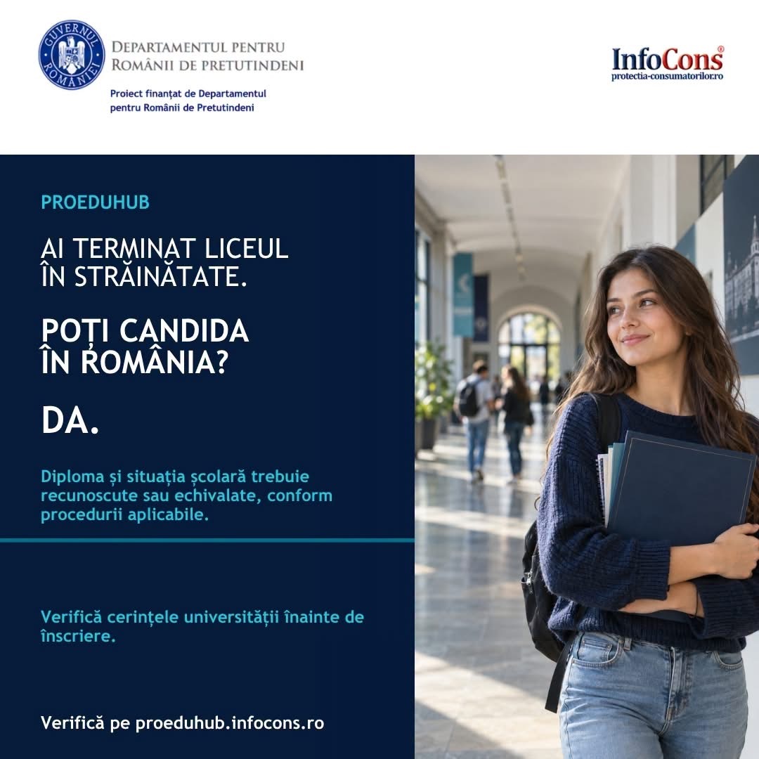 ProEduHub : Admiterea în România cu o diplomă de liceu obținută în străinătate