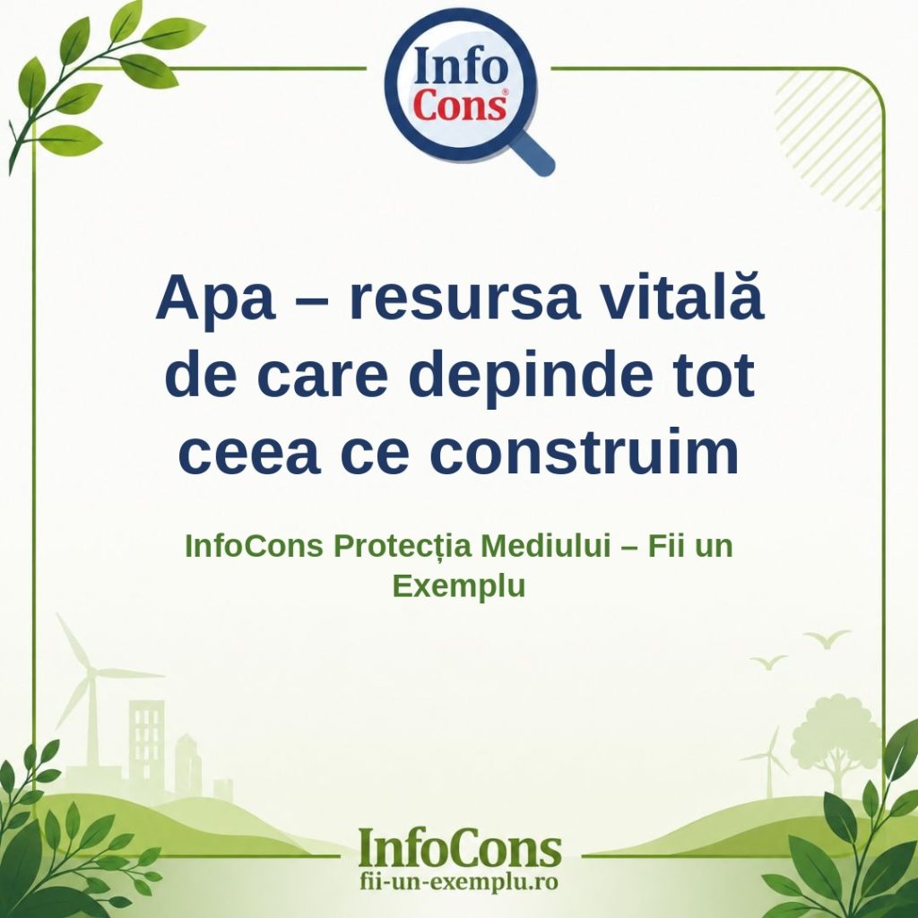 Apa – resursa vitală de care depinde tot ceea ce construim – InfoCons Protecția Mediului – Fii un Exemplu – Adriana Calcan