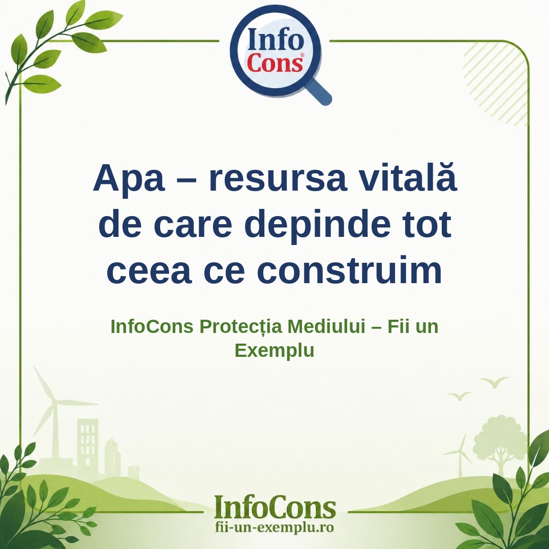Apa – resursa vitală de care depinde tot ceea ce construim – InfoCons Protecția Mediului – Fii un Exemplu – Adriana Calcan