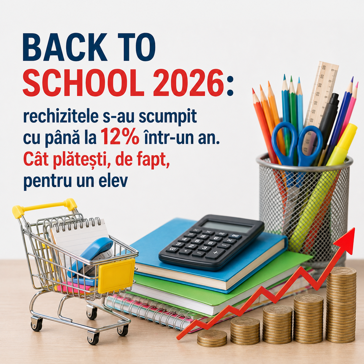 Back to School 2026 : rechizitele s-au scumpit cu până la 12% într-un an . Cât plătești, de fapt, pentru un elev