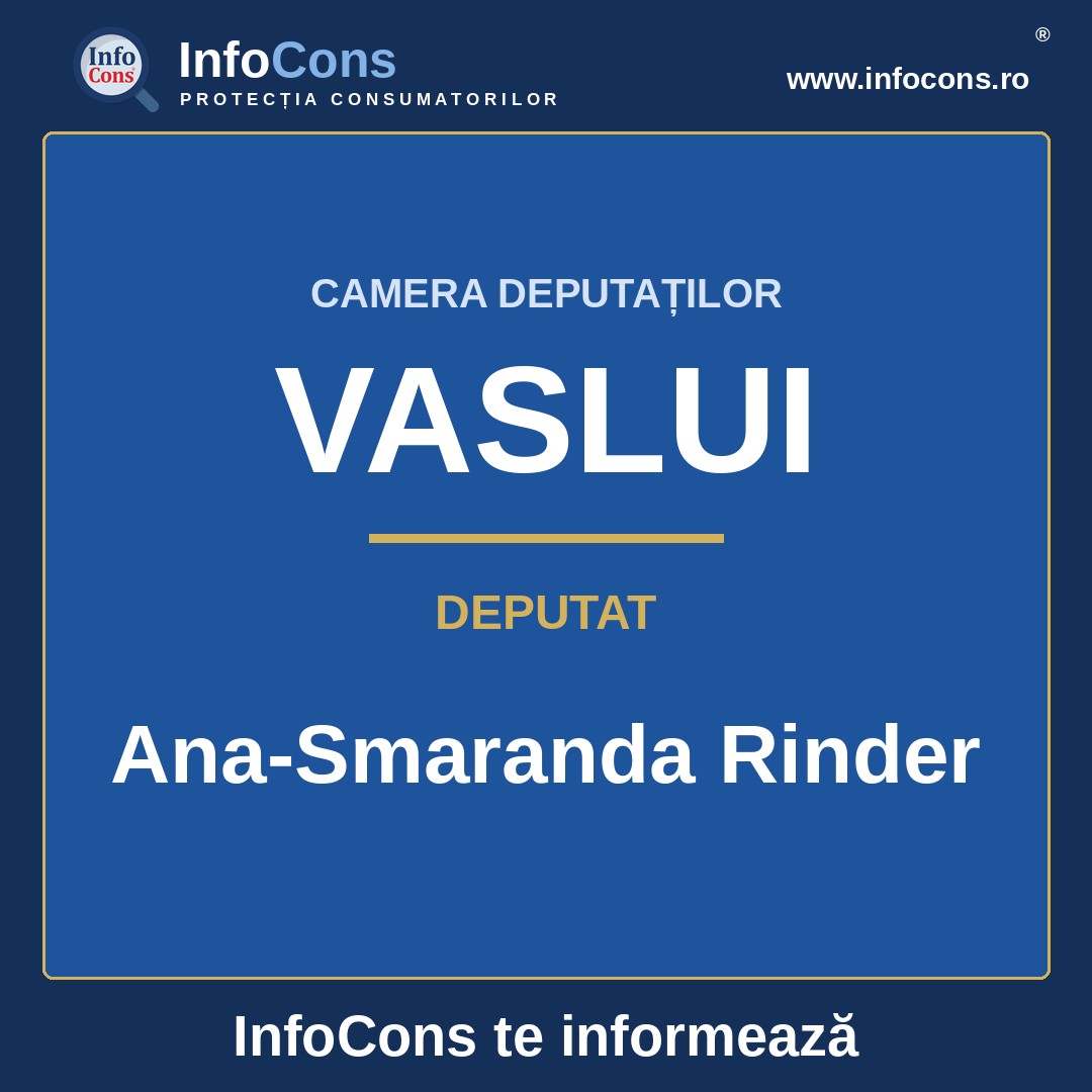 Camera Deputaților și deputata Ana-Smaranda Rinder – InfoCons te informează