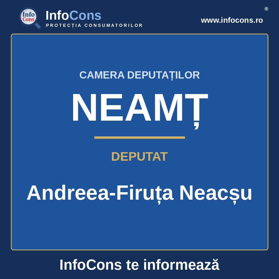 Camera Deputaților și deputata Andreea-Firuța Neacșu &ndash; InfoCons te informează