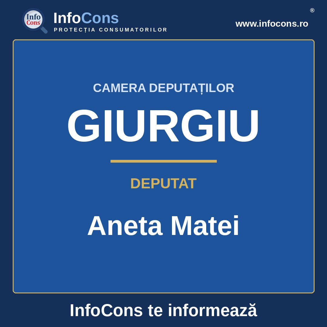 Camera Deputaților și deputata Aneta Matei – InfoCons te informează