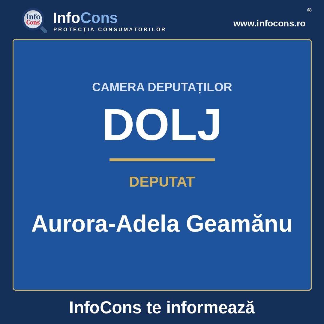 Camera Deputaților și deputata Aurora-Adela Geamănu – InfoCons te informează