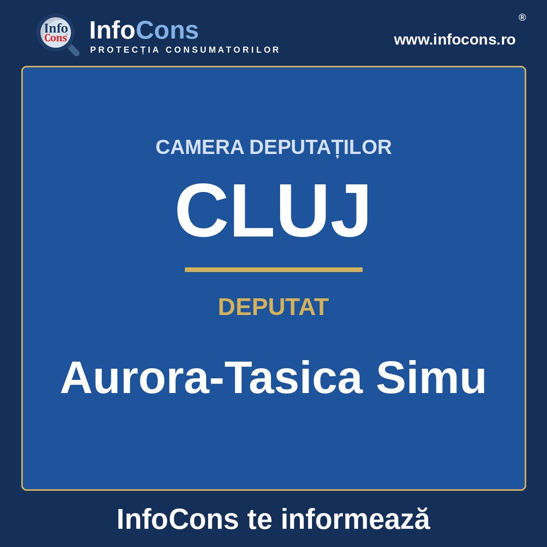 Camera Deputaților și deputata Aurora-Tasica Simu – InfoCons te informează