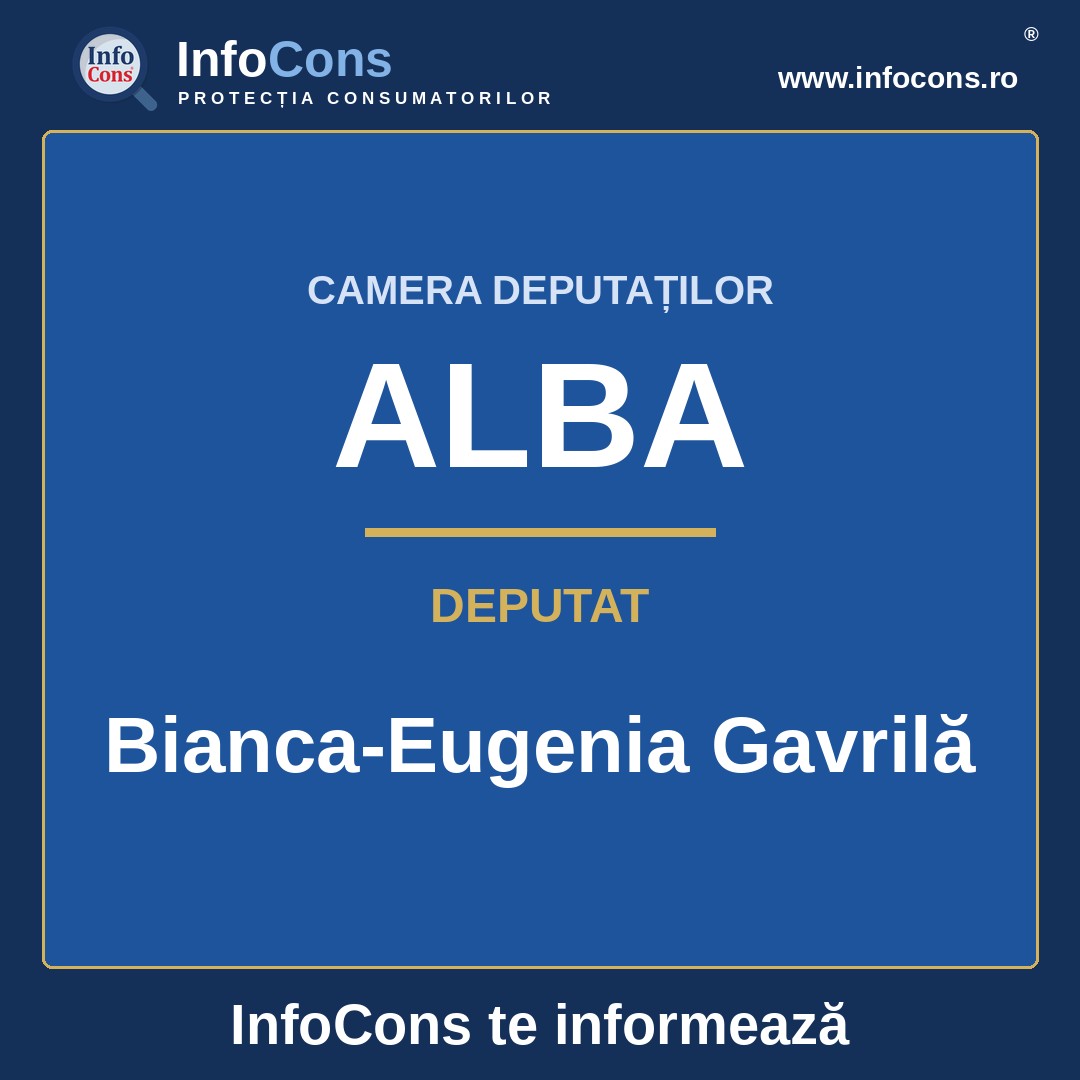 Camera Deputaților și deputata Bianca-Eugenia Gavrilă – InfoCons te informează