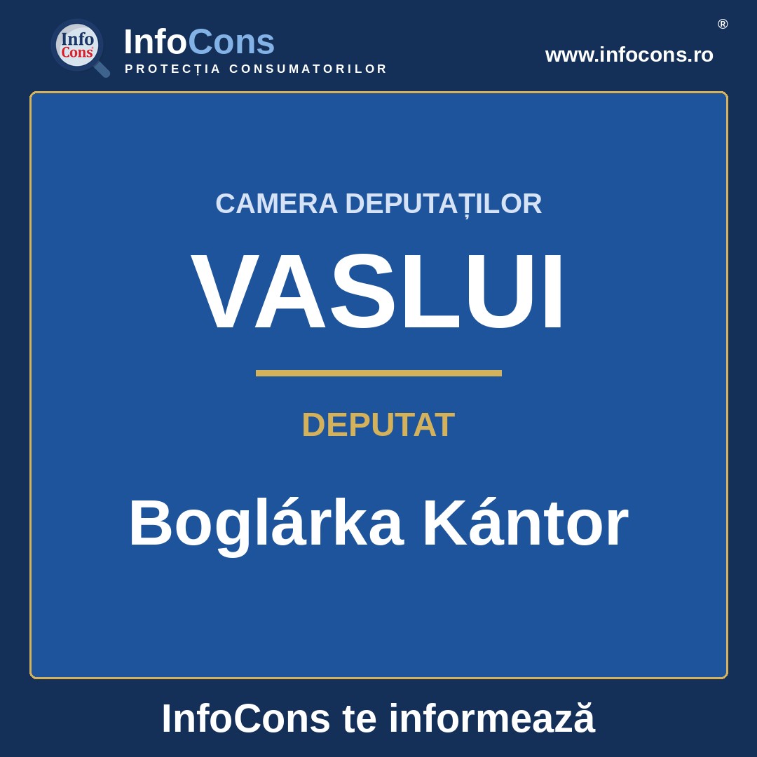 Camera Deputaților și deputata Boglárka Kántor – InfoCons te informează