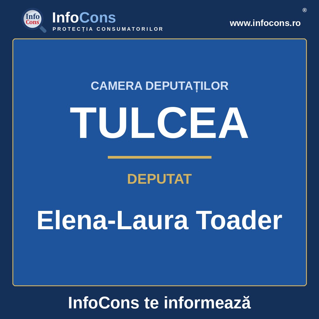 Camera Deputaților și deputata Elena-Laura Toader – InfoCons te informează