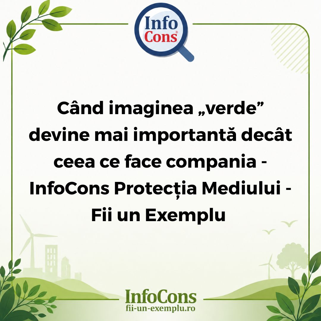 Când imaginea „verde” devine mai importantă decât ceea ce face compania - InfoCons Protecția Mediului - Fii un Exemplu - Adriana Calcan
