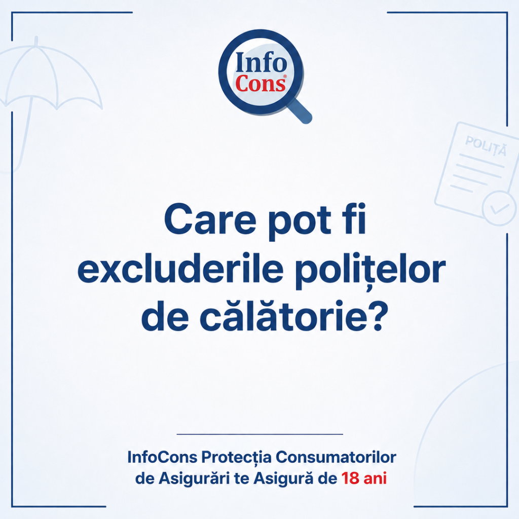 Care pot fi excluderile polițelor de călătorie &ndash; InfoCons Protecția Consumatorilor de Asigurări te Asigură de 18 ani