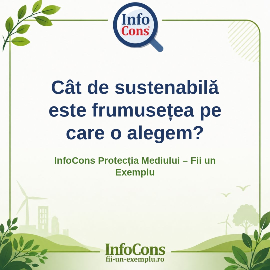 Cât de sustenabilă este frumusețea pe care o alegem_ – InfoCons Protecția Mediului – Fii un Exemplu – Adriana Calcan