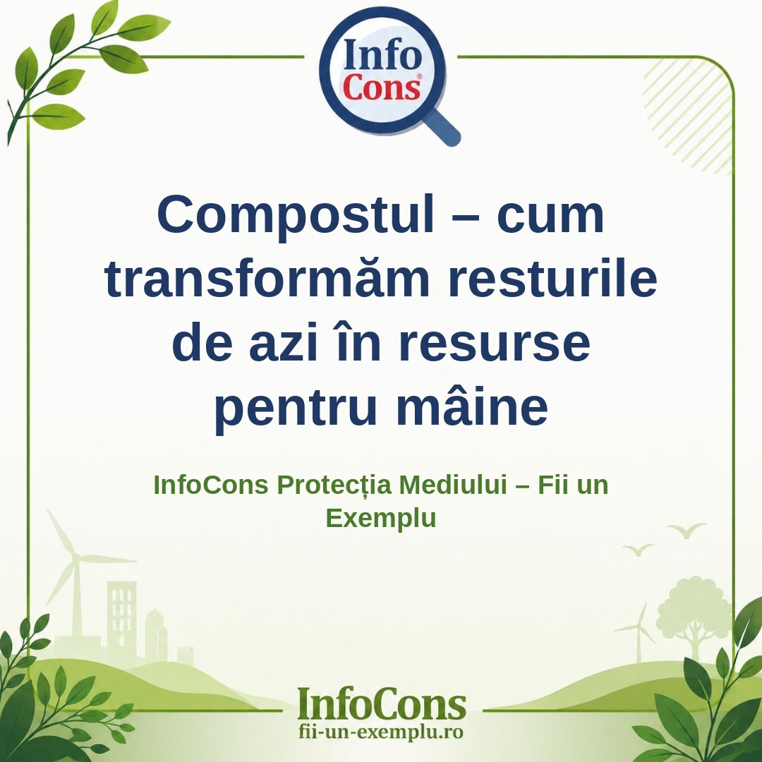 Compostul – cum transformăm resturile de azi în resurse pentru mâine – InfoCons Protecția Mediului – Fii un Exemplu – Adriana Calcan