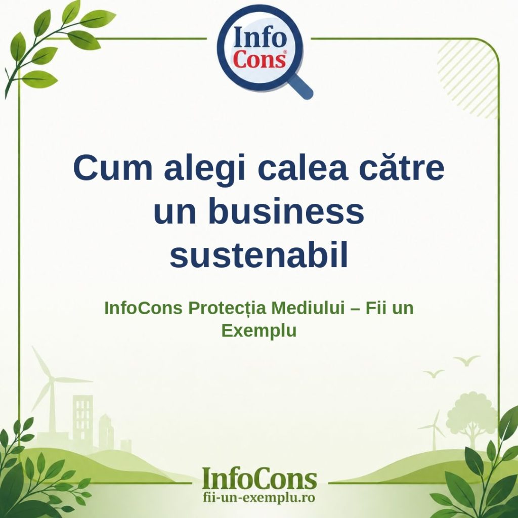 Cum alegi calea către un business sustenabil – InfoCons Protecția Mediului – Fii un Exemplu – Adriana Calcan