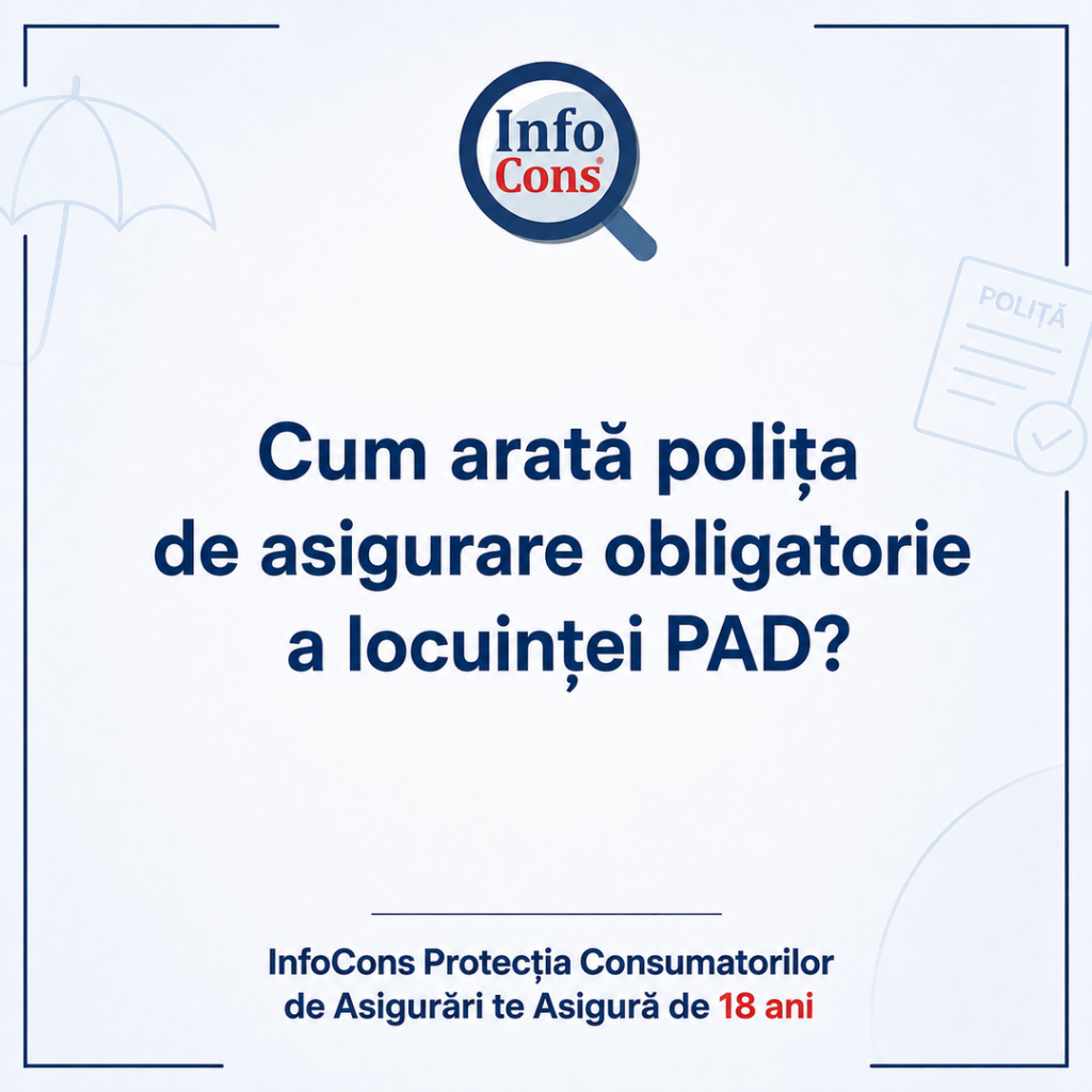 Cum arată polița de asigurare obligatorie a locuinței PAD &ndash; InfoCons Protecția Consumatorilor de Asigurări te Asigură de 18 ani