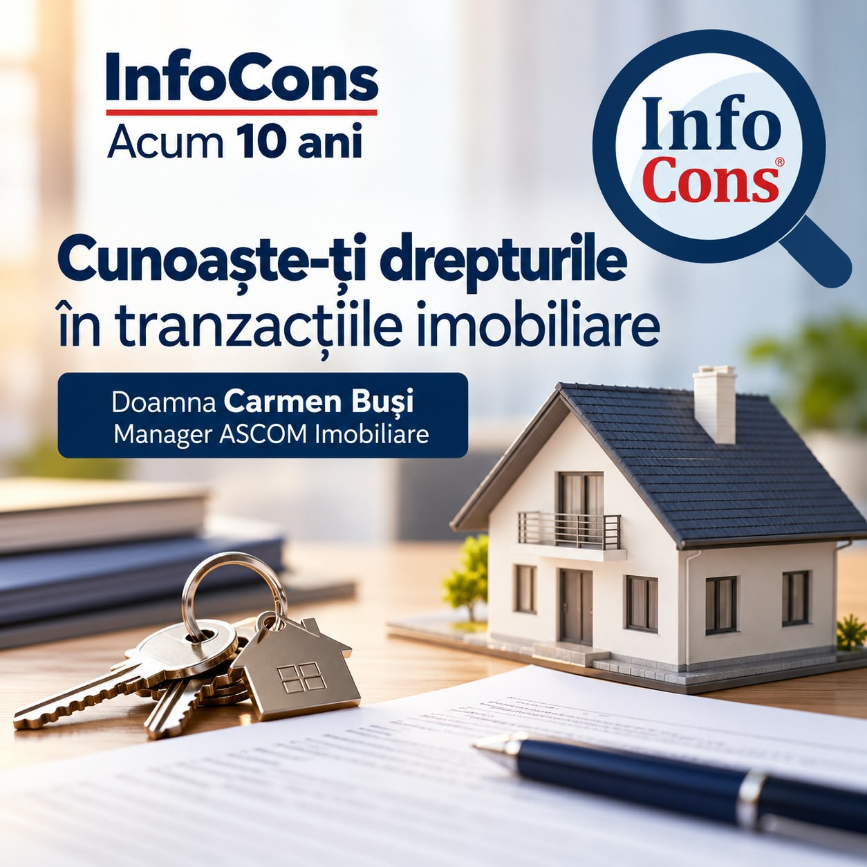 InfoCons acum 10 ani - Cunoaște-ți drepturile în tranzacțiile imobiliare - doamna Carmen Buși, manager ASCOM Imobiliare