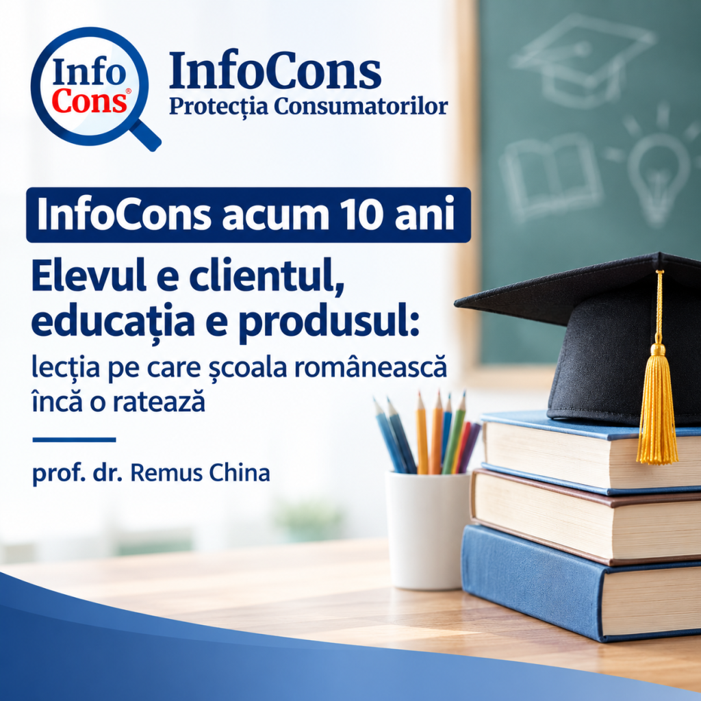 InfoCons acum 10 ani - Elevul e clientul, educația e produsul lecția pe care școala rom&acirc;nească &icirc;ncă o ratează - prof. dr. Remus China