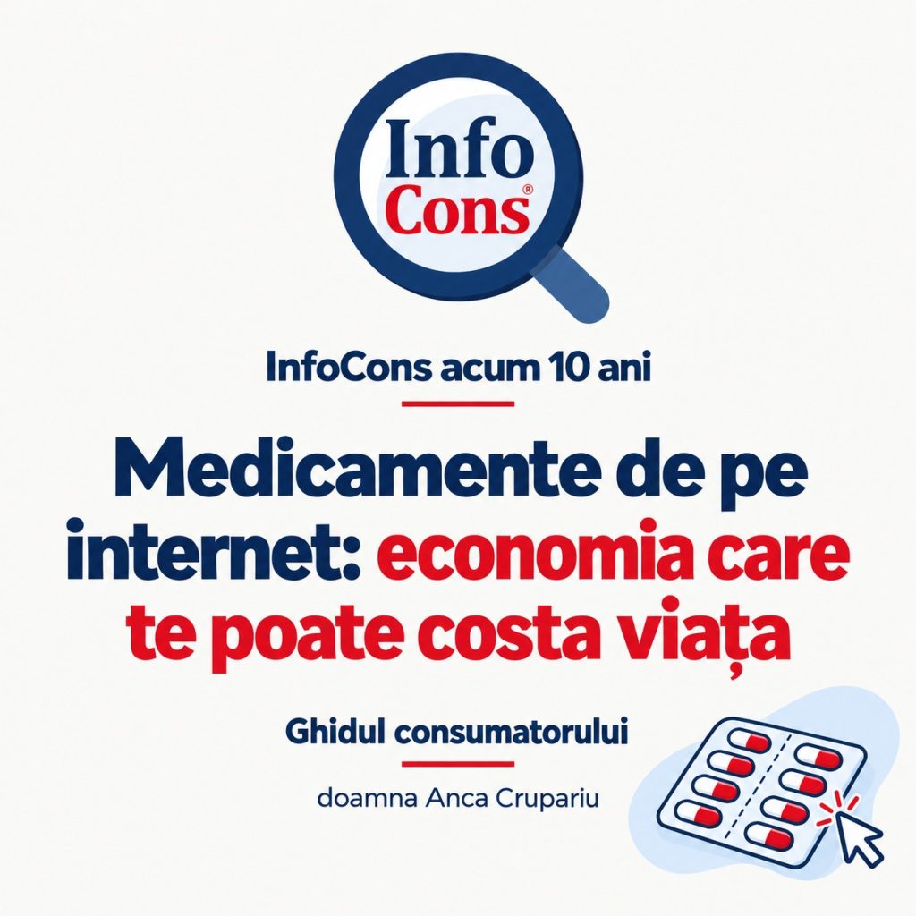 InfoCons acum 10 ani - Medicamente de pe internet economia care te poate costa viața. Ghidul consumatorului - doamna Anca Crupariu